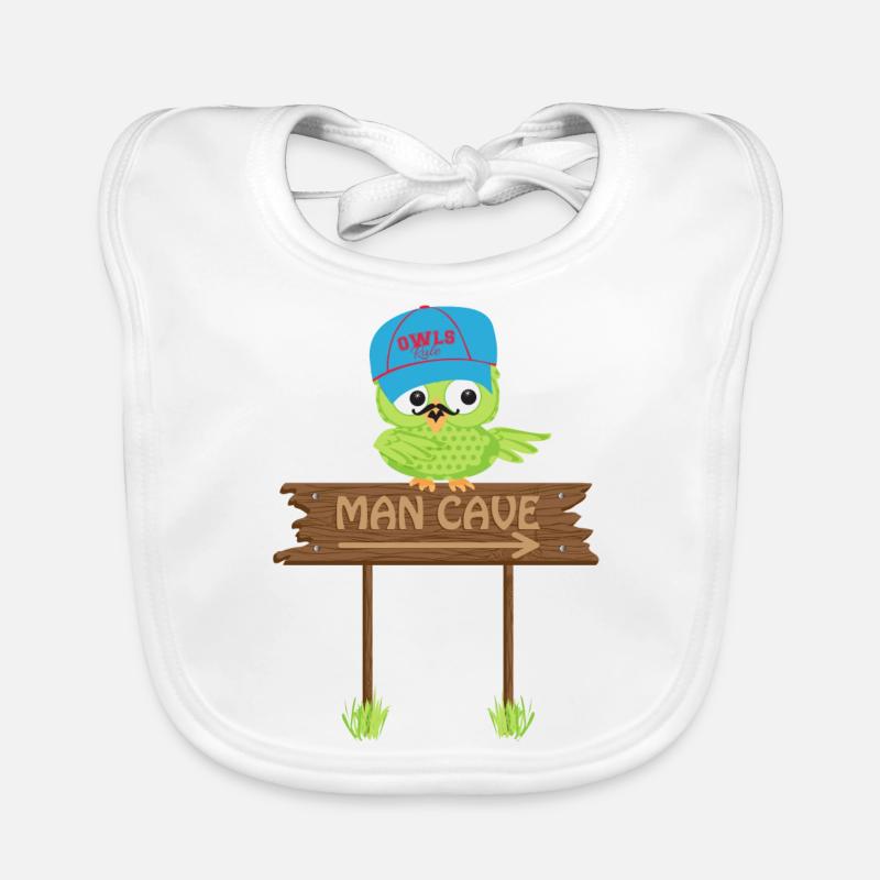 Owl MAN CAVE Bavoir bio Bébé