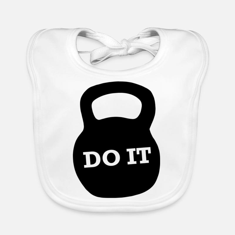Gym Sport sport de musculation - Bavoir bio Bébé - blanc
