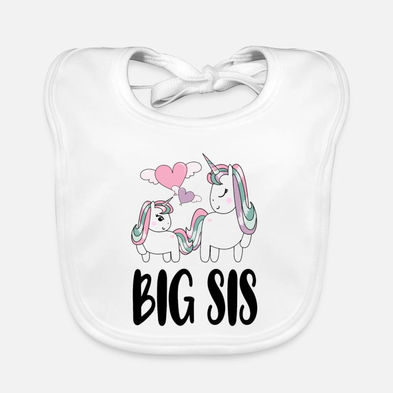 Die große Schwester Geschwistern Einhorn Baby Bio-Lätzchen