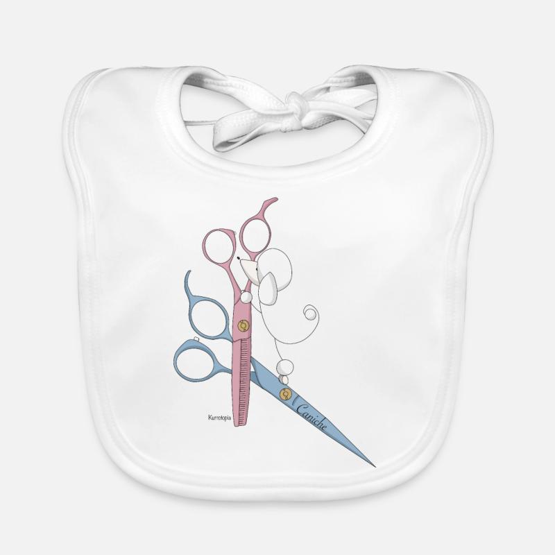 Caniche toiletteur 1 - Bavoir bio Bébé - blanc
