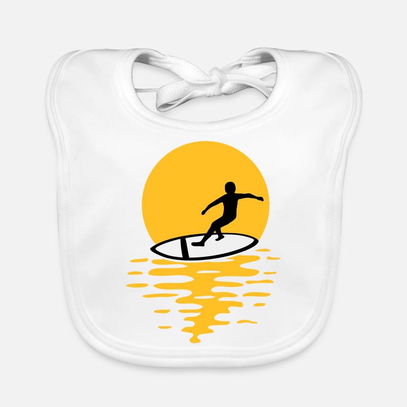 Surfeurs du soleil du soir Bavoir bio Bébé