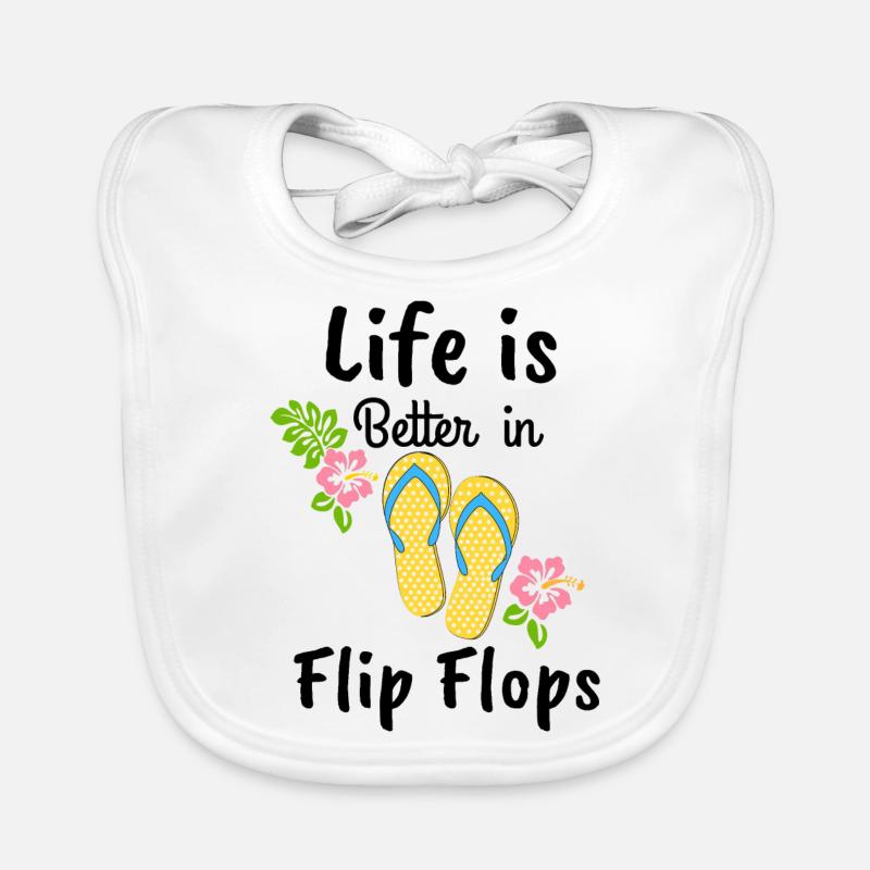 life is better in flip flops Organic Baby Bibs