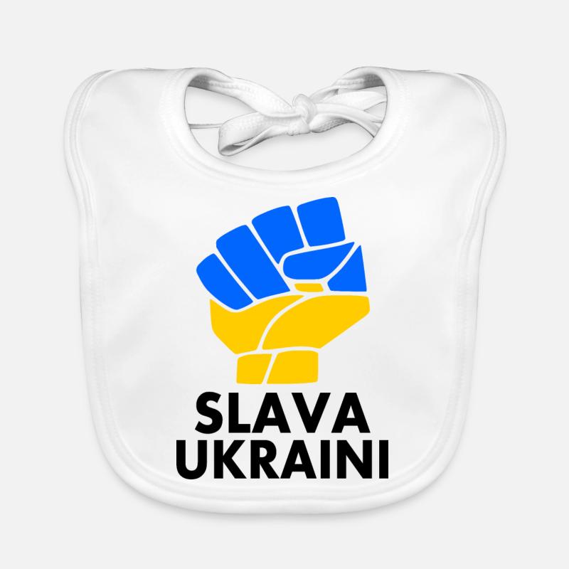 Ukraine - Bavoir bio Bébé - blanc