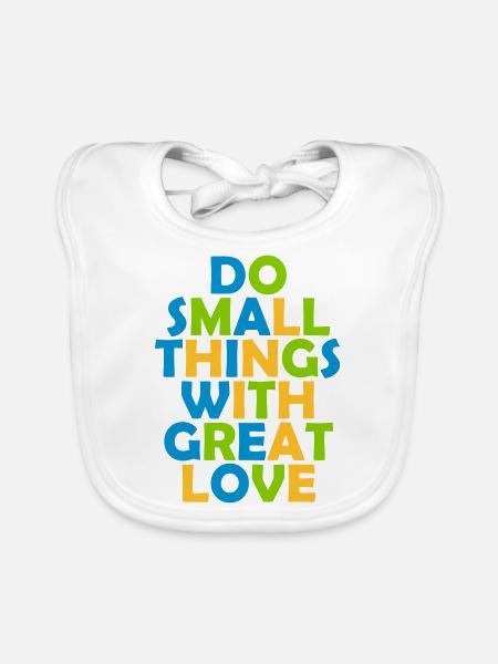 Zitat do small things - Baby Bio-Lätzchen - Weiß - Vorne