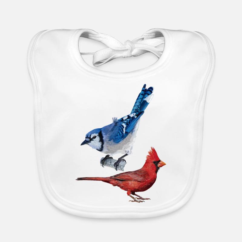 Der nördliche Kardinal und der blaue Eichelhäher Baby Bio-Lätzchen