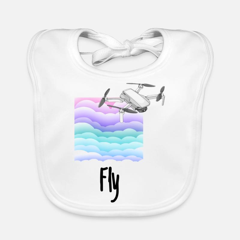 Fly Drone Drone Pilot Cloud nuages Bavoir bio Bébé