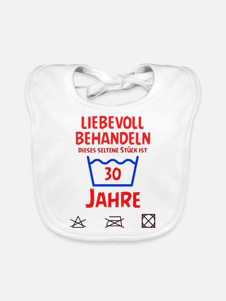 SSW131 30 Jahre im Geburtstag - Baby Bio-Lätzchen - Weiß - Vorne