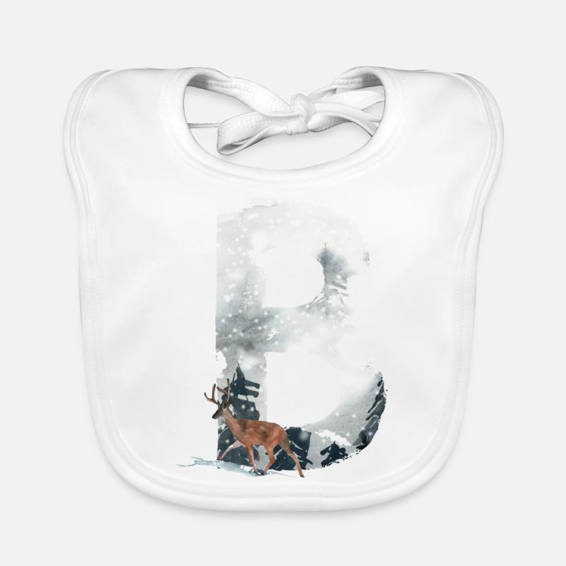 B – decorative character – winter Organic Baby Bibs