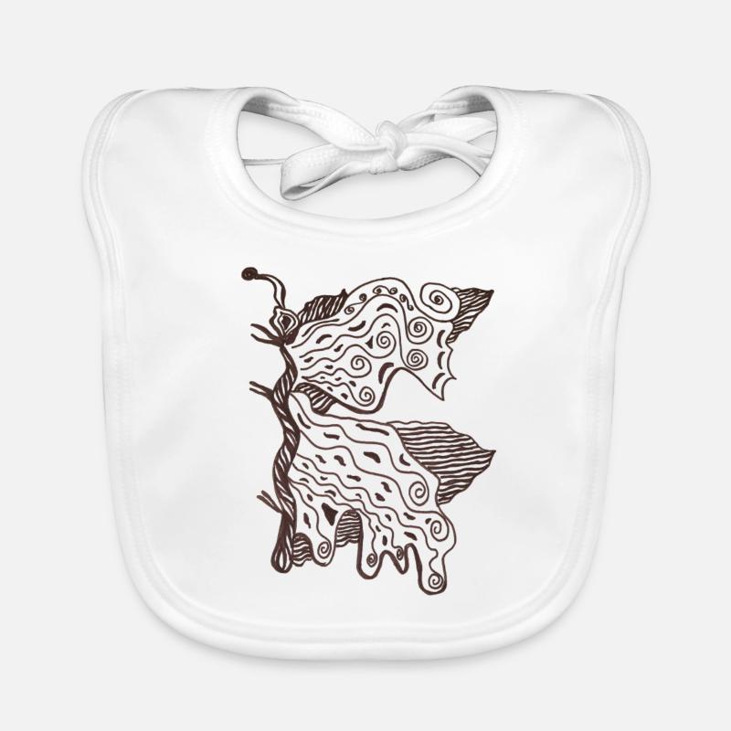 Papillon - Bavoir bio Bébé - blanc