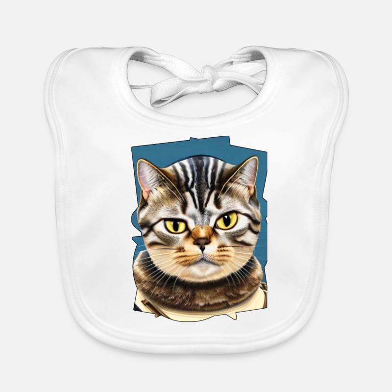 Cat face 10 Organic Baby Bibs