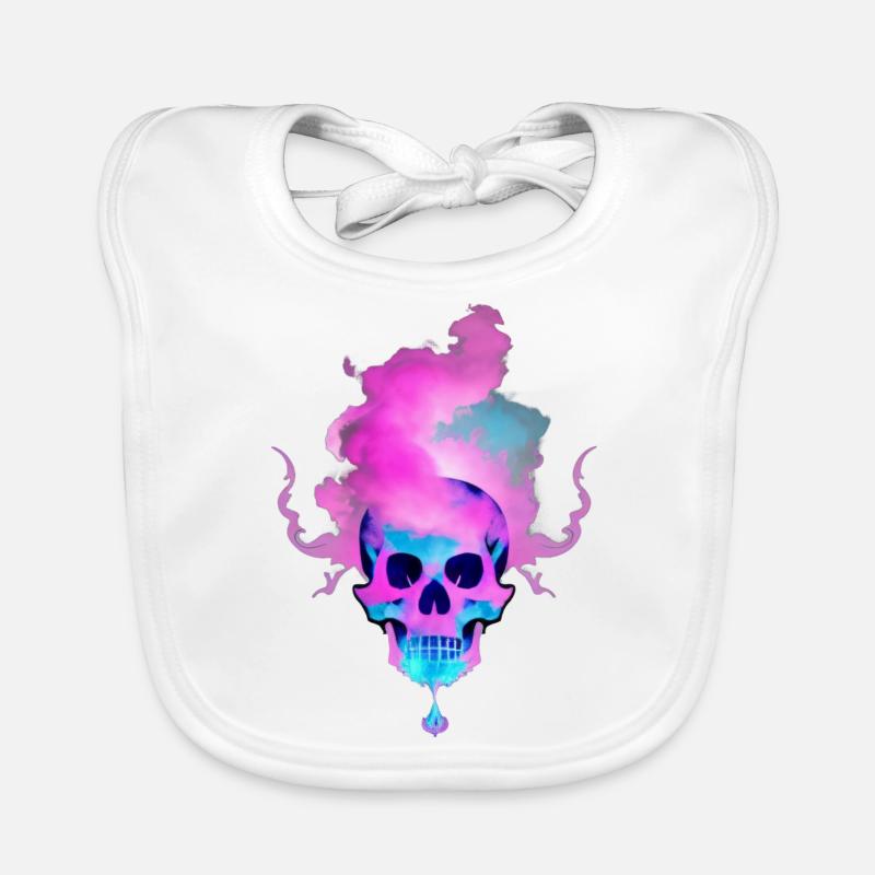 Fire Skull Smoke Pink Skeleton Flames 12 Organic Baby Bibs