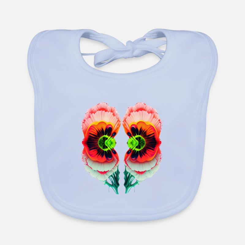 Psychedelische Mohnblüten Baby Bio-Lätzchen