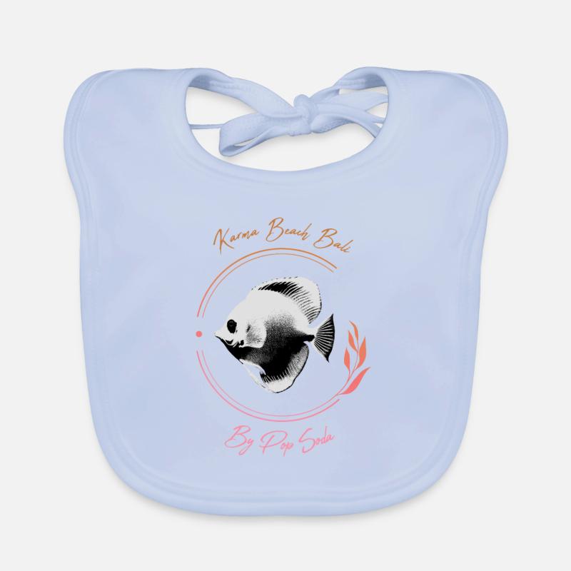 Karma Beach Tang fish orange rose Bavoir bio Bébé