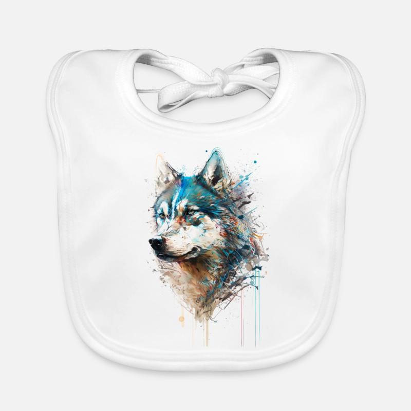 Husky sibérien 01 Bavoir bio Bébé