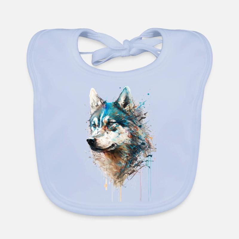 Husky sibérien 01 Bavoir bio Bébé