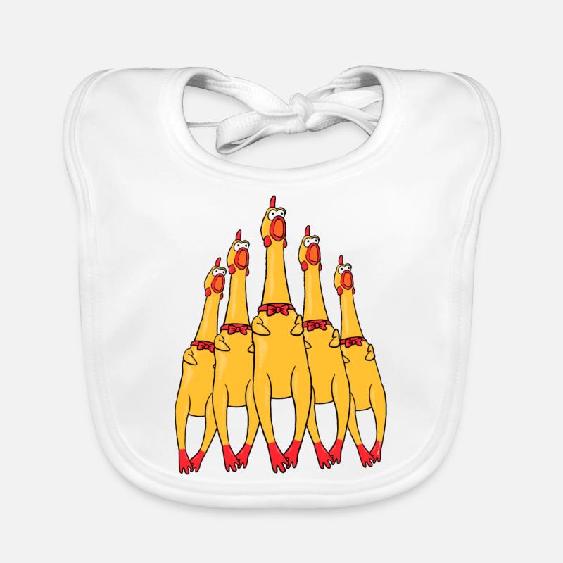 Funny Rubber Chickens Organic Baby Bibs