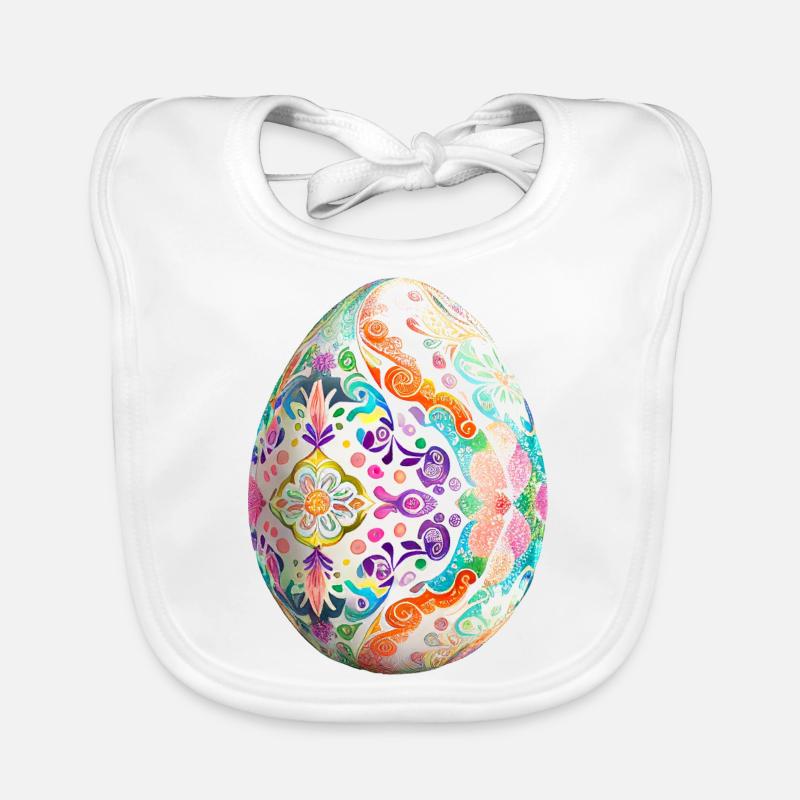 Colorful Easter egg and spring decoration Organic Baby Bibs