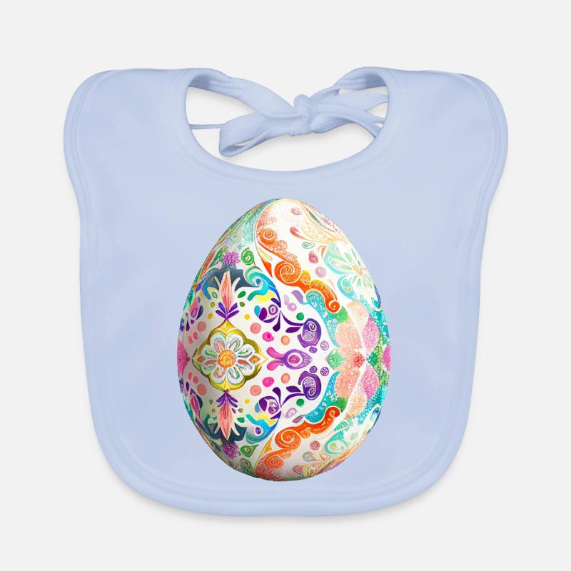 Colorful Easter egg and spring decoration Organic Baby Bibs