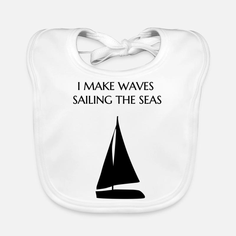 I make waves sailing the seas Baby Bio-Lätzchen