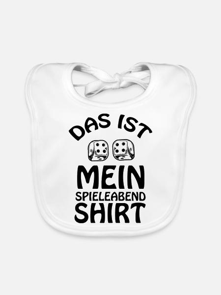 boardgame chess backgammon game night - Baby Bio-Lätzchen - Weiß