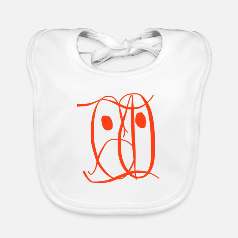 Visage orange sous forme abstraite Bavoir bio Bébé