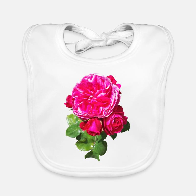 Pink spring rose Organic Baby Bibs