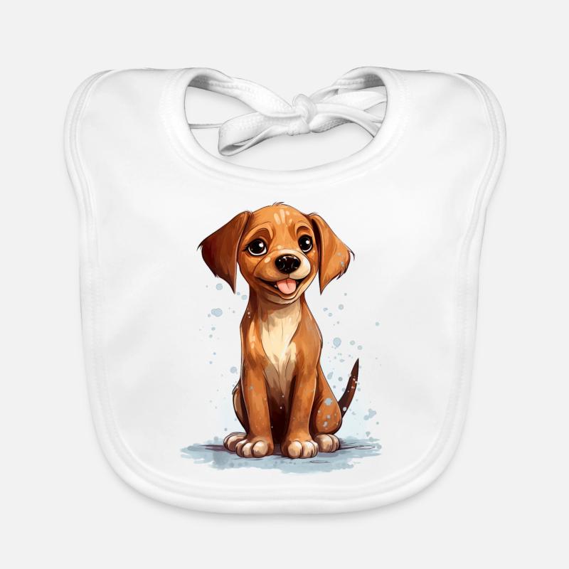 Cheerful young dog Organic Baby Bibs