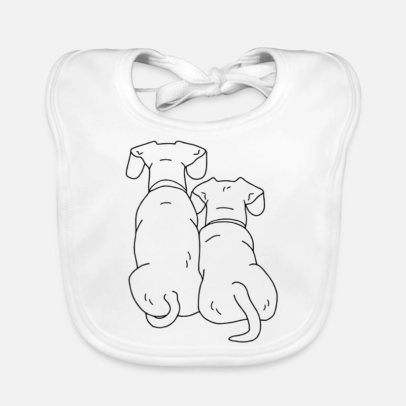 twee honden Bio-slabbetje voor baby's