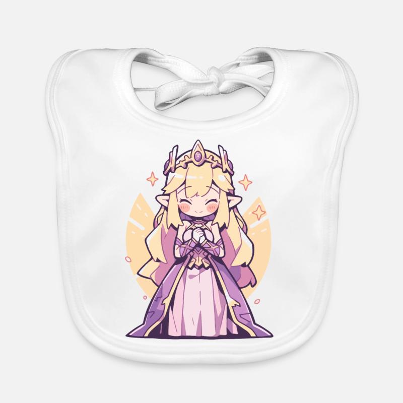 Princesse Chibi mignonne - Conception de conte de fées mignon Bavoir bio Bébé