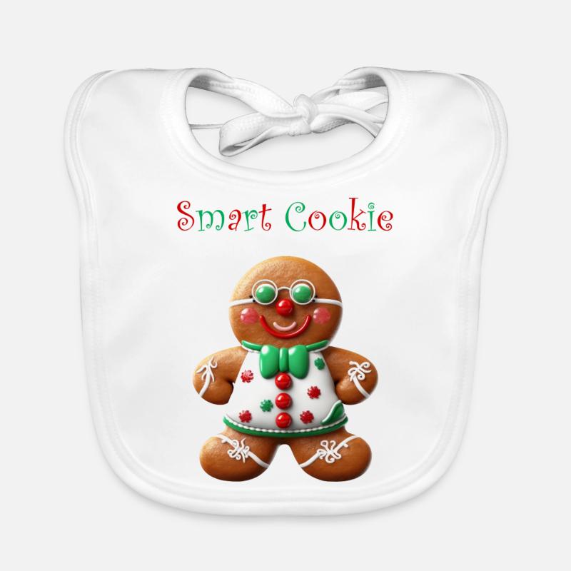 Gingerbread Man Design Organic Baby Bibs