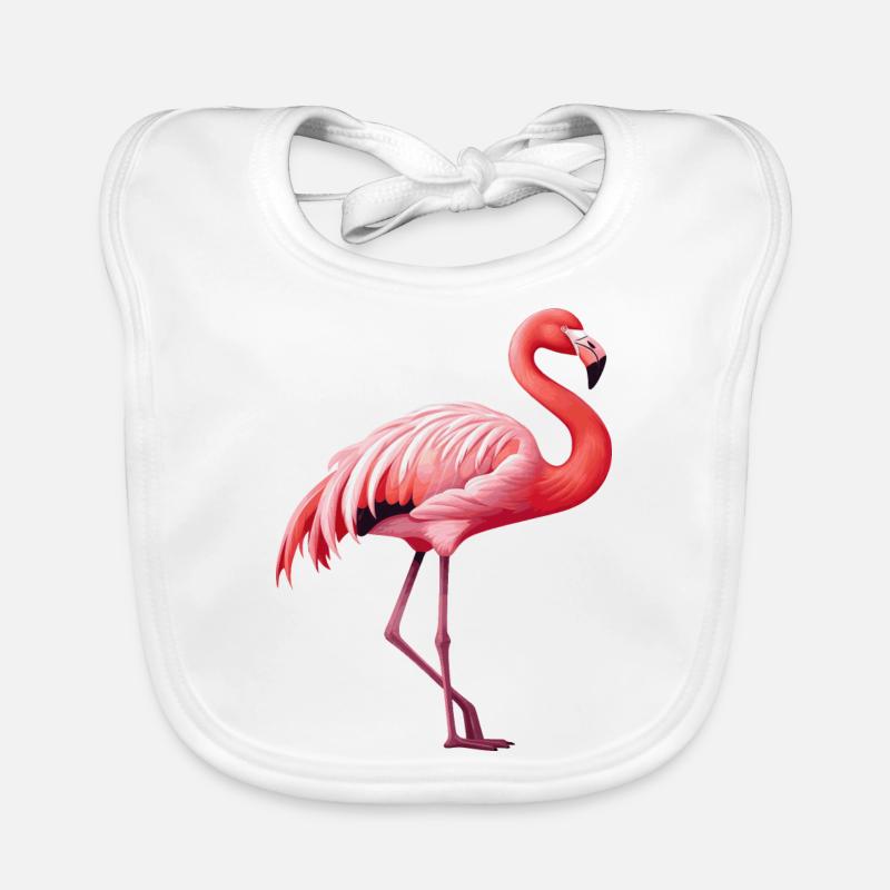 Flamingo - Baby Bio-Lätzchen - Weiß