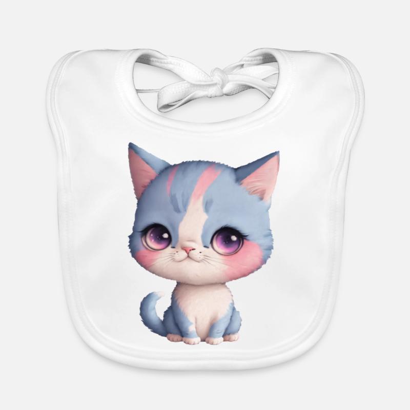 Katze - Baby Bio-Lätzchen - Weiß