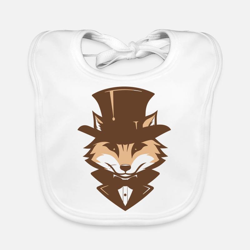 Sir Fox wearing top hat Organic Baby Bibs