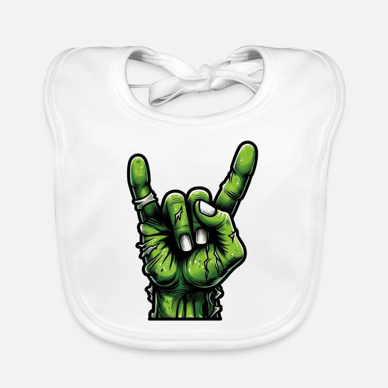 Electric Vibes Hand Gesture Tee - Rock and Roll Bavoir bio Bébé