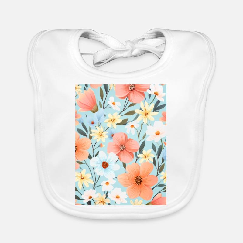 Pastel Floral Floral Pattern Organic Baby Bibs