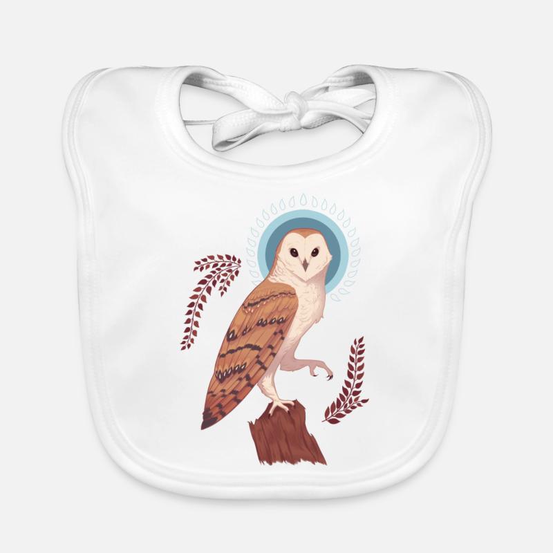 Hibou - Bavoir bio Bébé - blanc