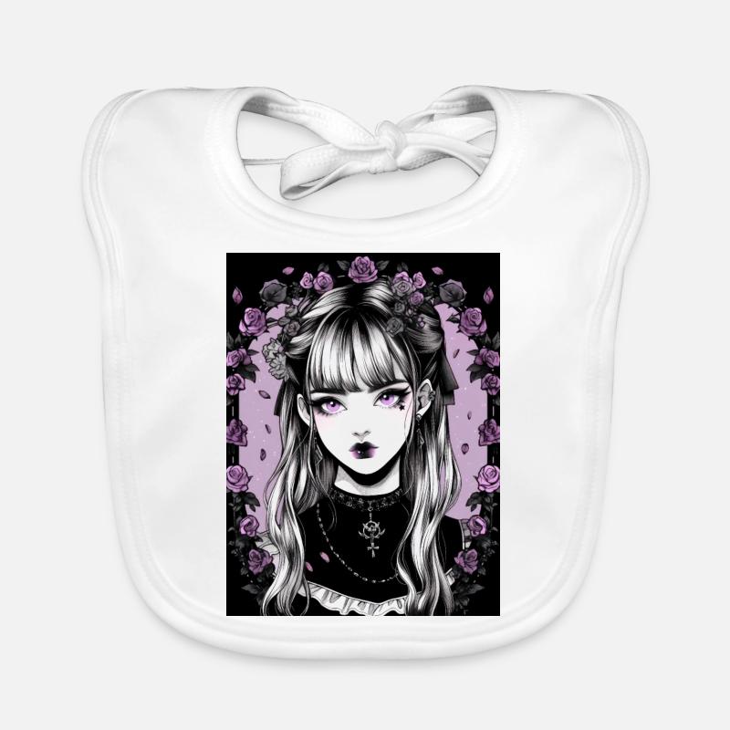 Goth anime mädchen Baby Bio-Lätzchen