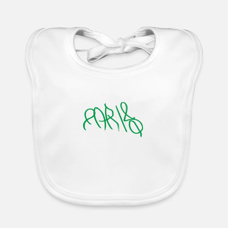 Paris Souvenir en vert - Paris durable Bavoir bio Bébé
