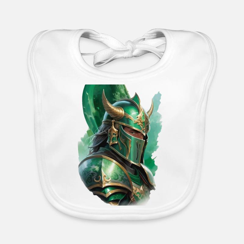 Armored knight dressed in bright green Organic Baby Bibs