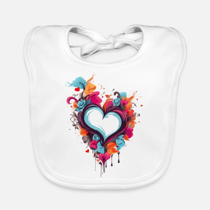 VALENTINE'S DAY HEARTS, FOR COUPLES & LOVERS 2024 Organic Baby Bibs