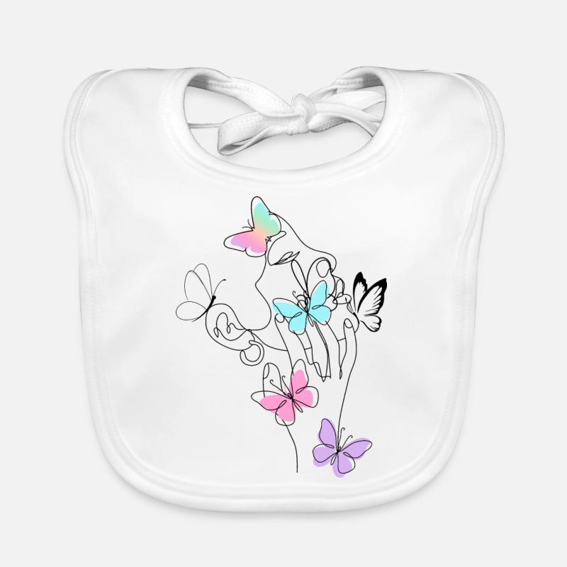 Silhouette visage papillon Bavoir bio Bébé