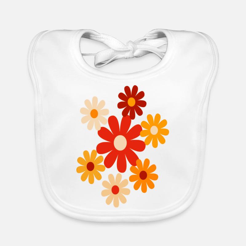 Colorful Flowers Organic Baby Bibs