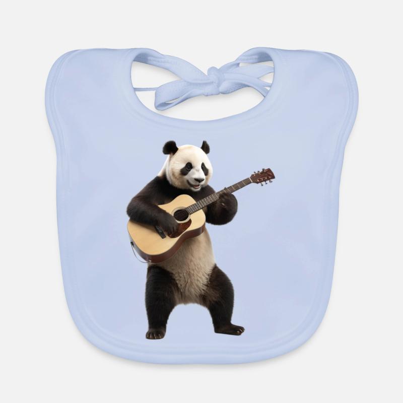 Panda guitare Bavoir bio Bébé
