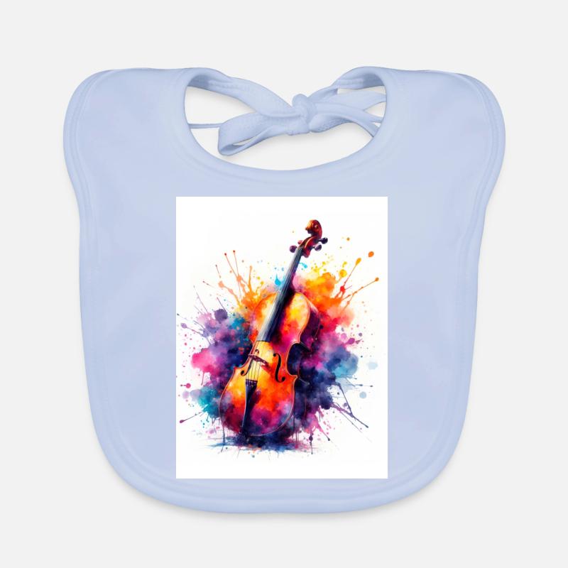 Violine in Aquarell Baby Bio-Lätzchen