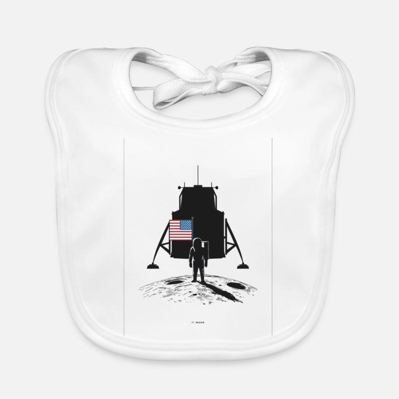 Astronaute et drapeau de l’alunissage Bavoir bio Bébé