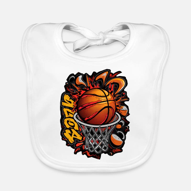 Dynamic Basketball Graffiti Organic Baby Bibs