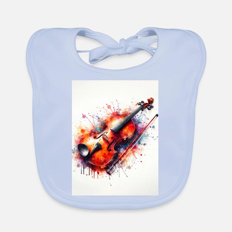 Violine in Aquarell Baby Bio-Lätzchen