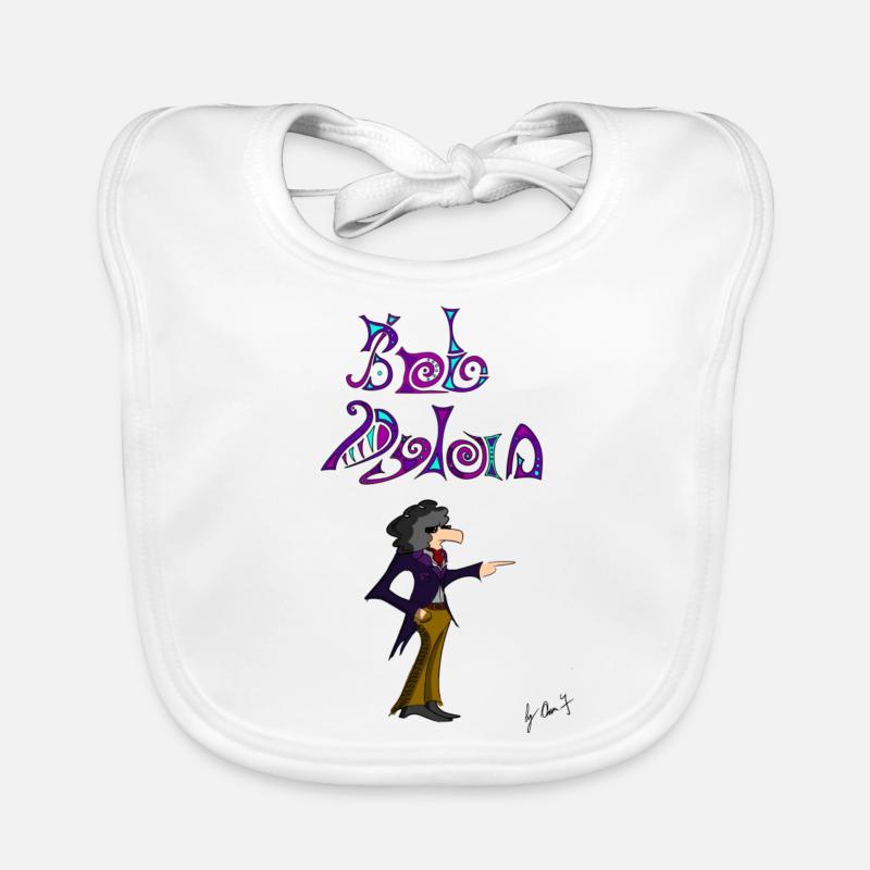 Bob Dylan cartoon Organic Baby Bibs
