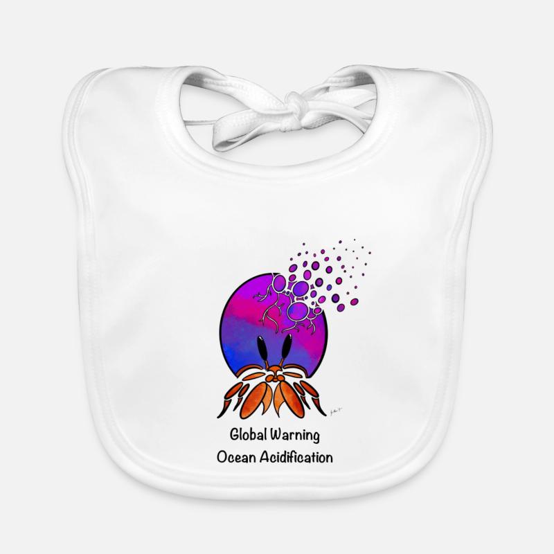 Global Warning! Ocean acidification Hermit crab Organic Baby Bibs