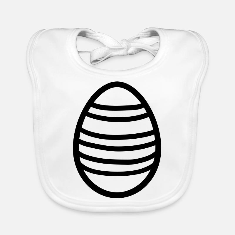 Oeuf de Pâques - Bavoir bio Bébé - blanc